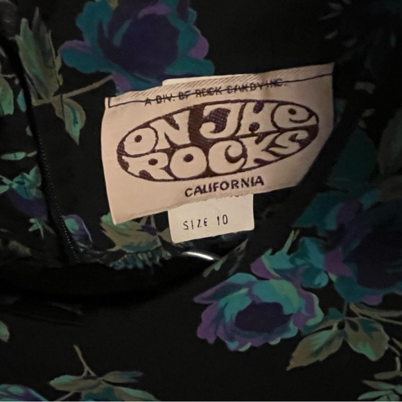 Vintage On The Rocks 80s Floral Midi Dress preowned - Picture 8 of 9